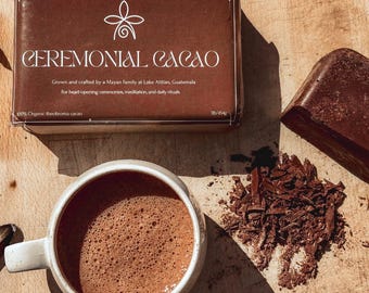 Bloc de CACAO DE CÉRÉMONIE GUATEMALAN : Cacao Theobroma biologique — 454 g
