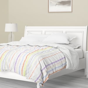 Colorful Striped Cotton Quilt, Handmade Washable Quilt and Shams, Available in Multiple Sizes, Twin Quilt, Expertly Crafted Quilt