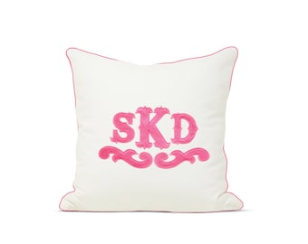 Applique Monogram Pillow Cover, Embroidered Monogram Pillow Case, Dorm Pillow, Personalized Pillow Cover, Nursery Pillow Cover, Gift Pillow