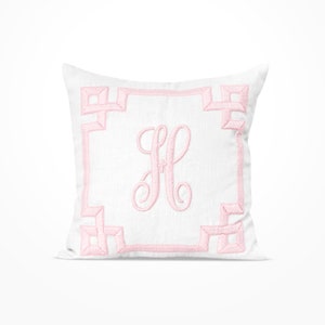 Custom Embroidery Dorm Pillow Cover | Nursery Throw Pillow Cover | Linen Pillow Case | Monogrammed Cushion Cover | In Multiple Colors/Sizes
