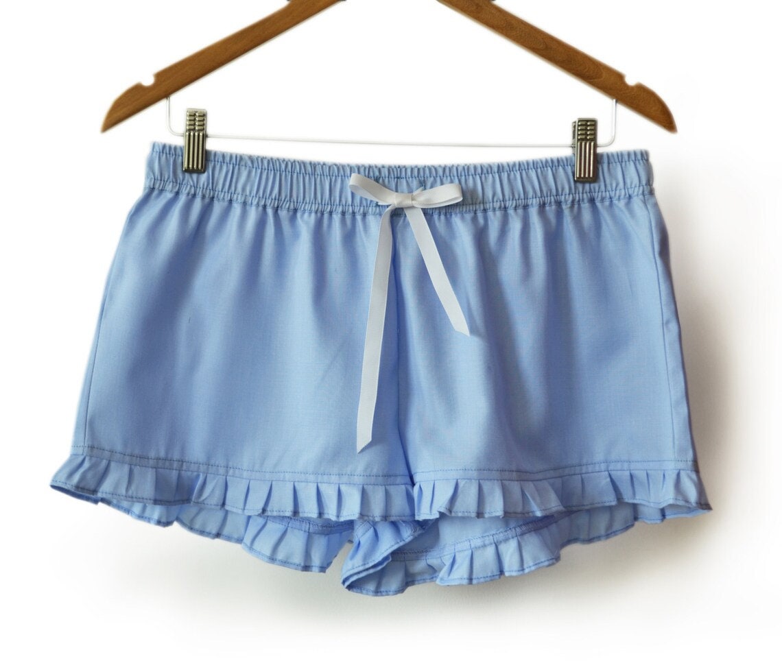 Blue Short Sleeved Top & Cheeky Scrunched Shorts Sleep Lounge