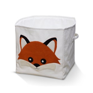 Fabric Storage Bin For Kids, Foldable Storage Bin, Clothes Storage Bin, Fabric organizer bin, Fox Storage Basket, Canvas Organizer Bin