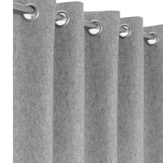 Gray Wool Felt Curtain Panels | Nursery Kids Boys Bedroom Drapes | Noise Reducing Thermal | Custom Sizes Available | Dorm Room Energy Saving