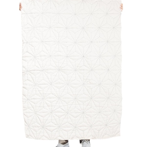 Star Quilt, Kids Quilt, Handmade Pick Stitch Quilt, Linen Coverlet With Cotton Batting, Lap Quilt, Twin Quilt, Japanese Sashiko Quilt