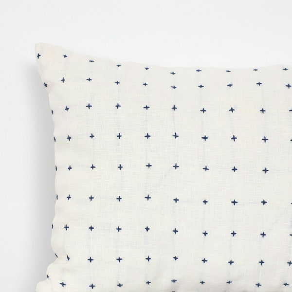 Handmade Swizz Pillow Cover, Custom linen pillow, Pick stitch Euro Sham, Geometric Pillow Cover, Plus Sign Pillow Case, Pre-washed linen