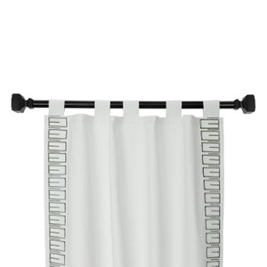Embroidered Curtains, Ivory Cotton Curtain With Geometric Embroidery, Embroidered Curtain and Drape, Custom Made Door Window Curtains