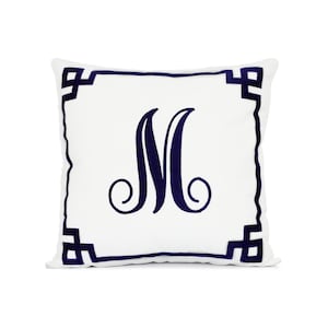 Funda de almohada con monograma, personalizada, de mezcla de algodón, con nombre y apellido.