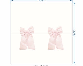 Valance Bow Pillow Cover, Girls Room Pillow Case, Bow Cushion Cover, Girl Nursery Pillow Cover, Available In Multiple Sizes and Colors