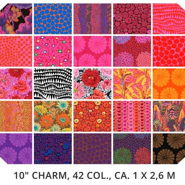 Prédécoupés Kaffe Fassett : Jelly Rolls, Charm Packs, Layer Cakes et Fat Quarters