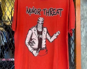 874　MINOR THREAT 90s バンドT レア 874 MINOR THREAT 90s バンドT レア MINOR THREAT グラフィックTシャツ