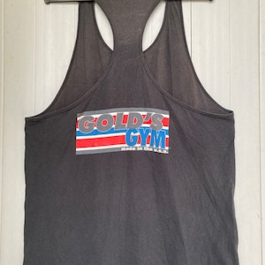 Vtg 90er Jahre Gold Gym Spellout Tanktop