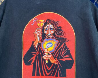 Vtg 90s Mad Monk Vodka Big Graphic T shirt / Art / Pop Art