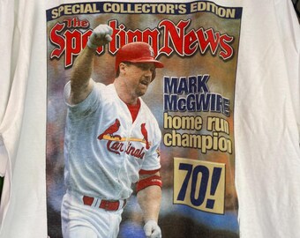 Vtg 90s Mark McGwire St Louis Cardinals Cover The Sporting News Promo T shirt