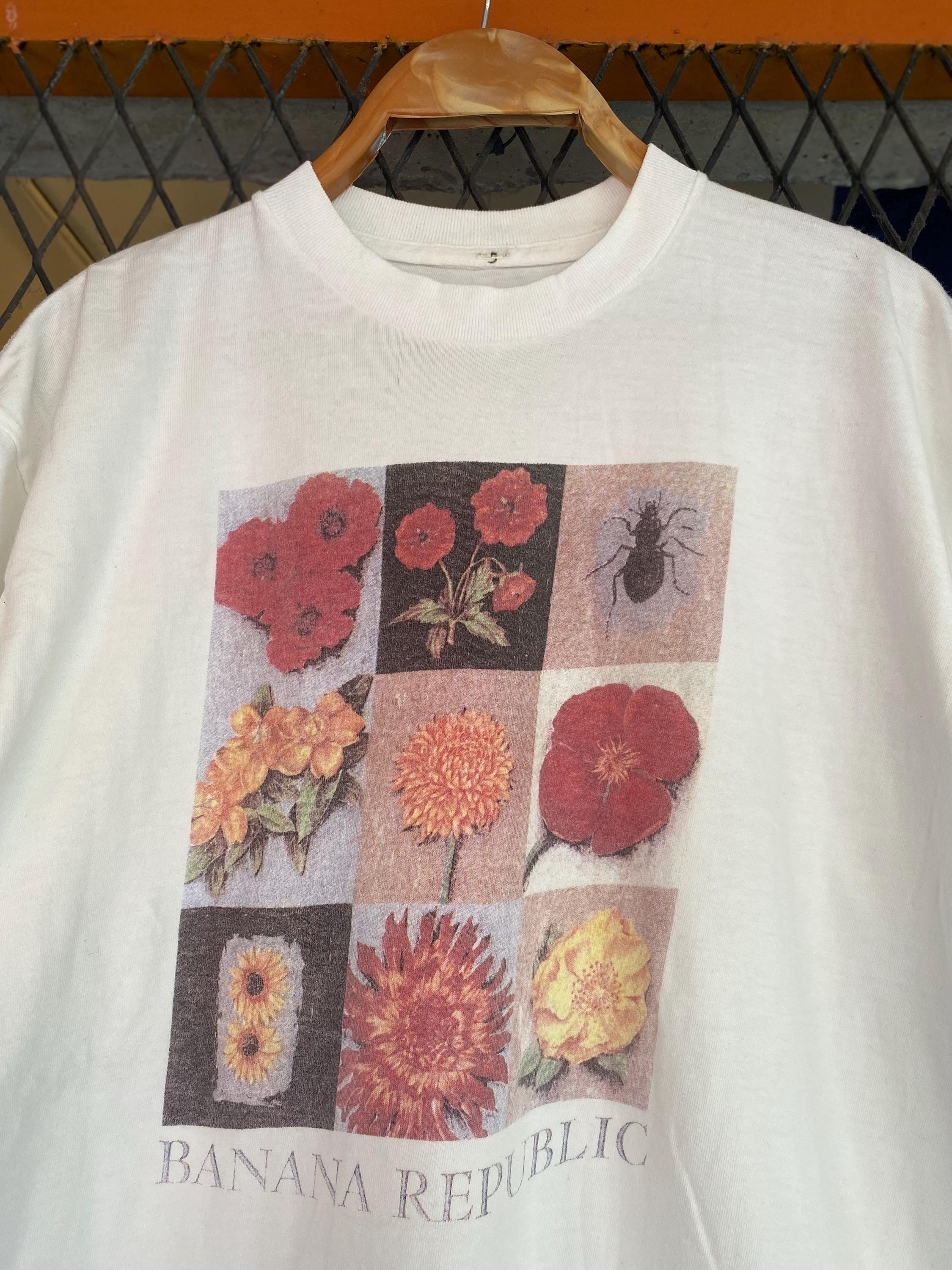 Vtg 90s Banana Republic Flower Art T Shirt / Pop Art / Rare - Etsy