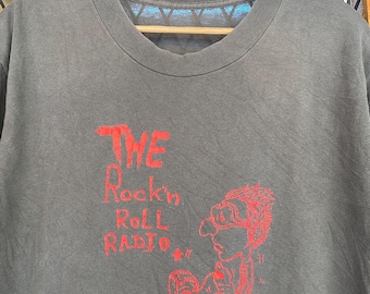 Vtg 90s The Rock n Roll Radio Promo T shirt Art Graphic Tee