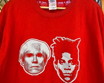 Rare Andy Warhol And Jean Michel Basquiat Graphic T shirt Art / Pop Art