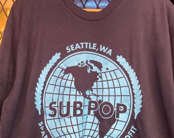 Rare Sub Pop Records Label Seattle Promo T shirt