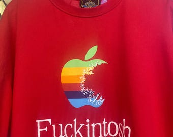 Vtg Dub Factory Fuckintosh Parody Apple T shirt Promo Japanese Brand