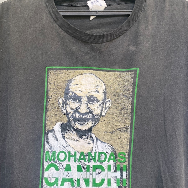 VTG Mohandas Gandhi, père des années 90, t-shirt de l'indépendance des Indiens