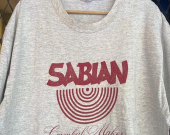 Vtg 90s Sabian Cymbal Makers Instrument T shirt / Music / Electro / Music Tee
