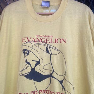 Vtg Neon Genesis Evangelion Proto Type Design Graphic Robotic T shirt