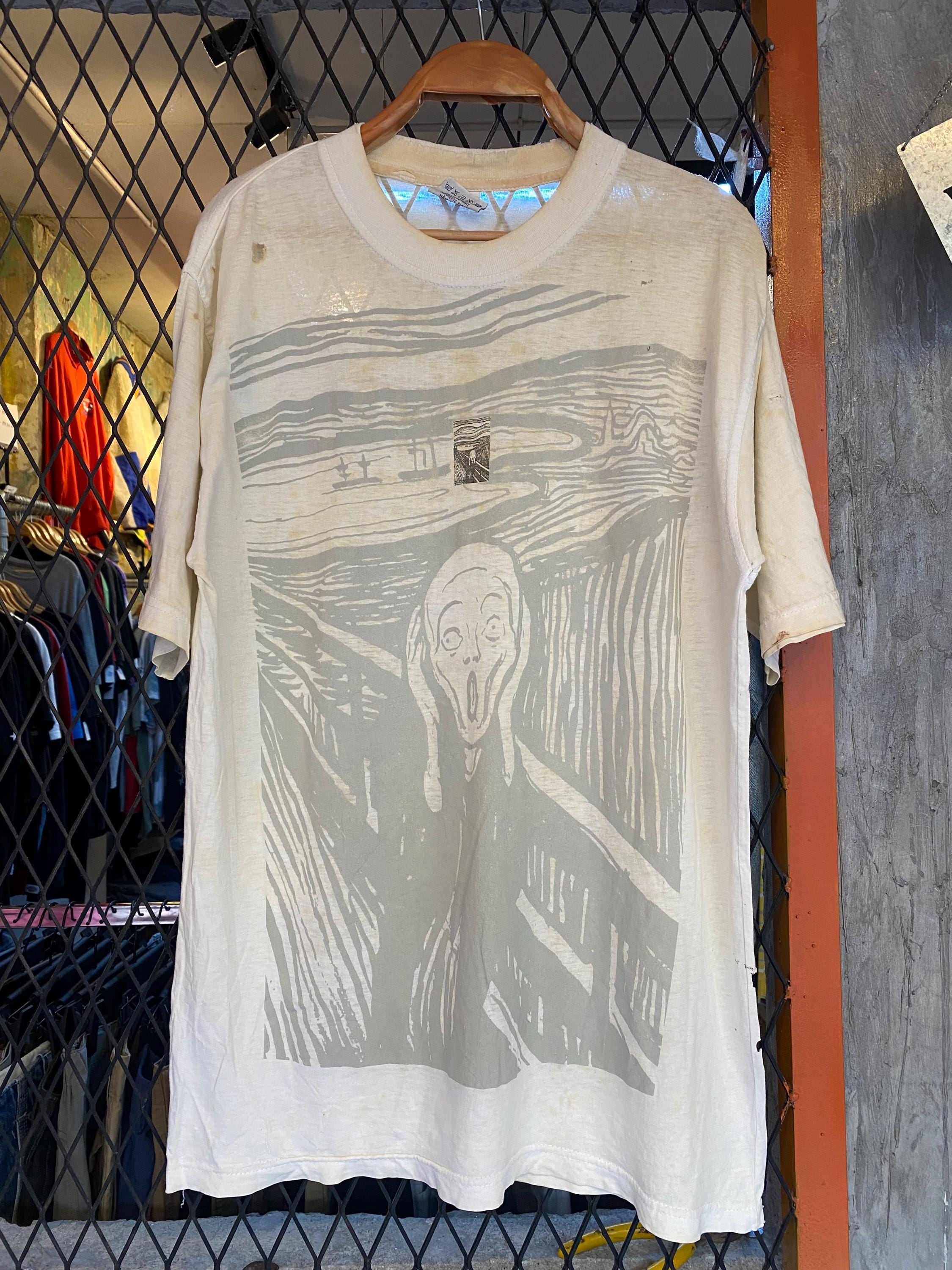 Vtg 90s Edvard Munch the Cry the Scream OVP Art T Shirt Distressed