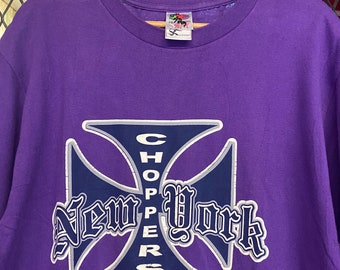 Vtg New York Choppers Big Graphic T shirt Rare Design