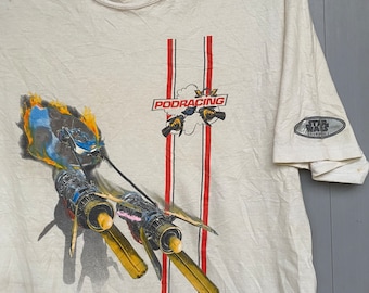 Vtg 90s Star Wars Episode 1 Pod Racing Video Game t shirt