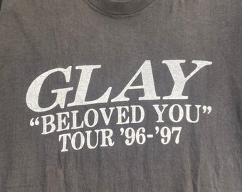 Vtg années 90 japonais Power Pop Band GLAY Tour T Shirt