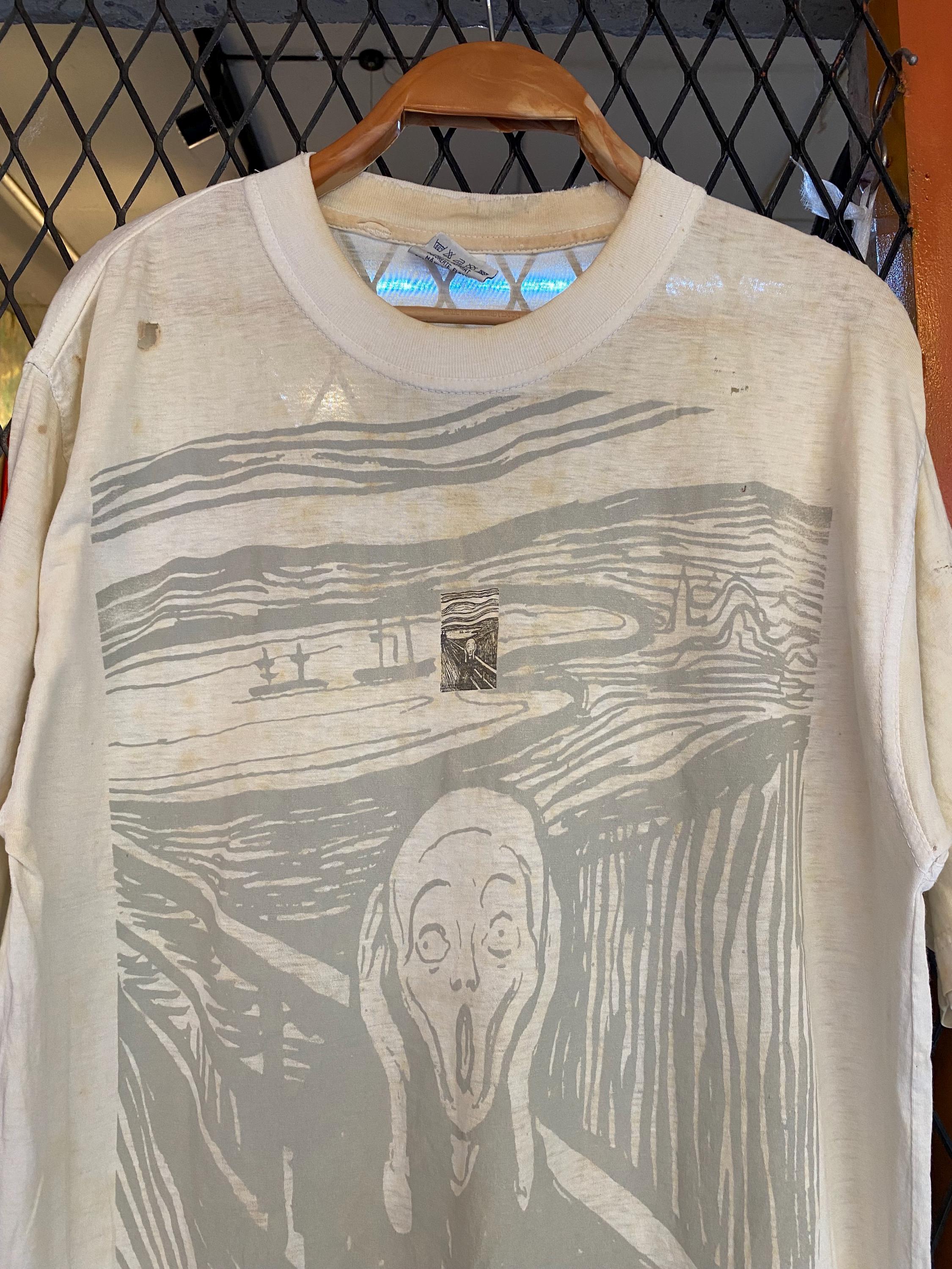 Vtg 90s Edvard Munch the Cry the Scream OVP Art T Shirt Distressed