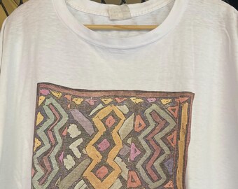 Vtg 90s Banana Republic Art Graphic T shirt / Artwork / Pop Art / Graffiti