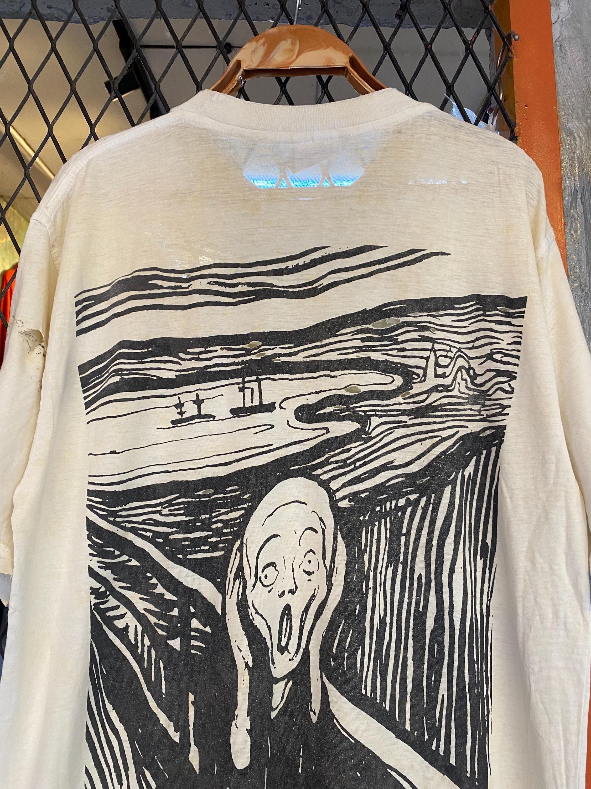 Vtg 90s Edvard Munch the Cry the Scream OVP Art T Shirt Distressed