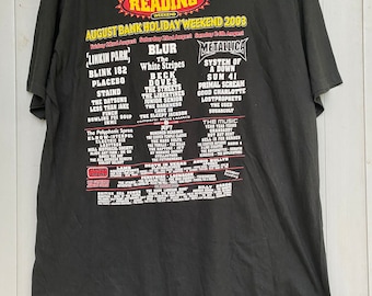 Vtg 2003 Reading Weekend Holiday T Shirt Blur, Placebo, Blink 182