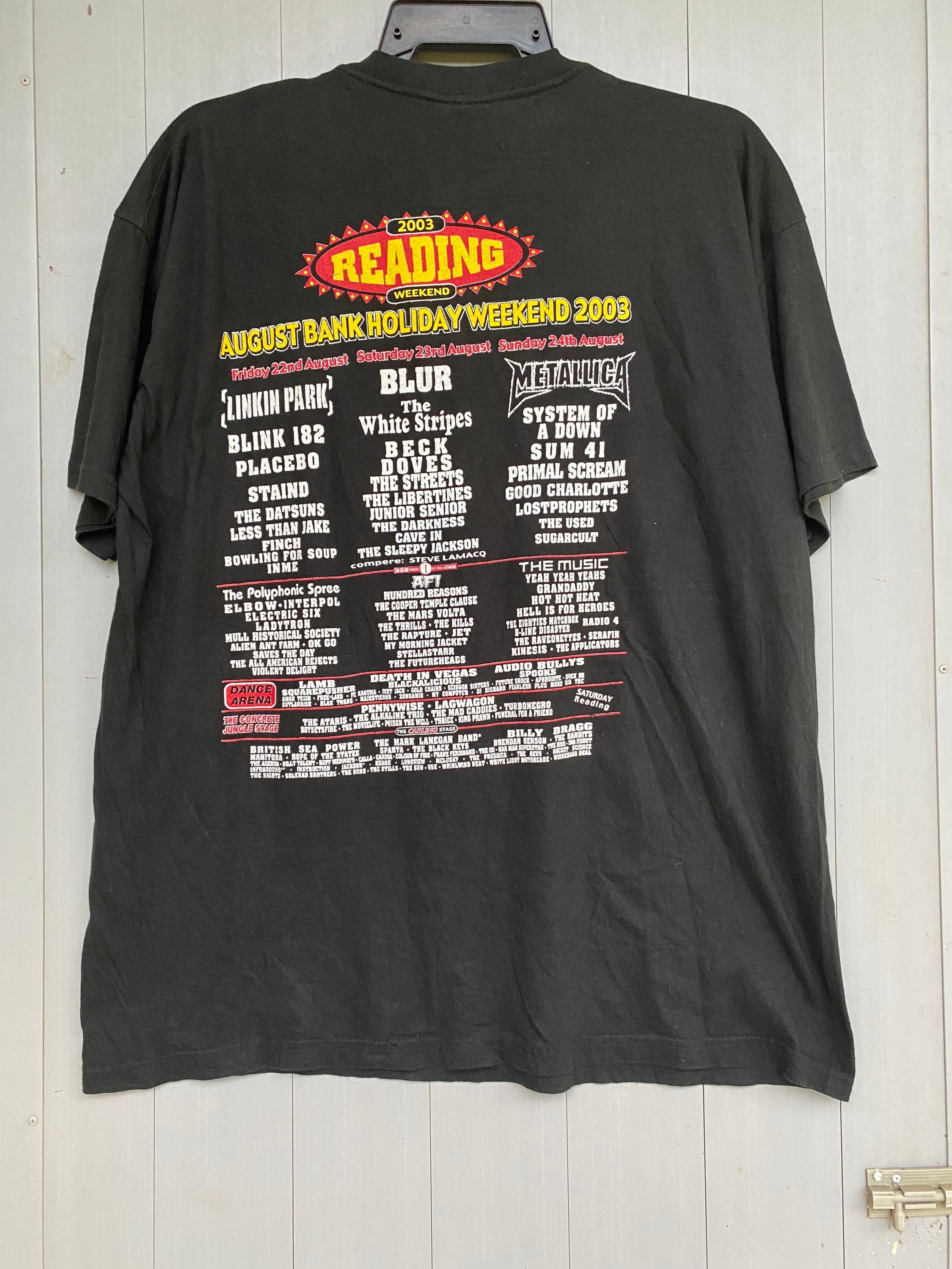 Vtg 2003 Reading Weekend Holiday T Shirt Blur, Placebo, Blink 182