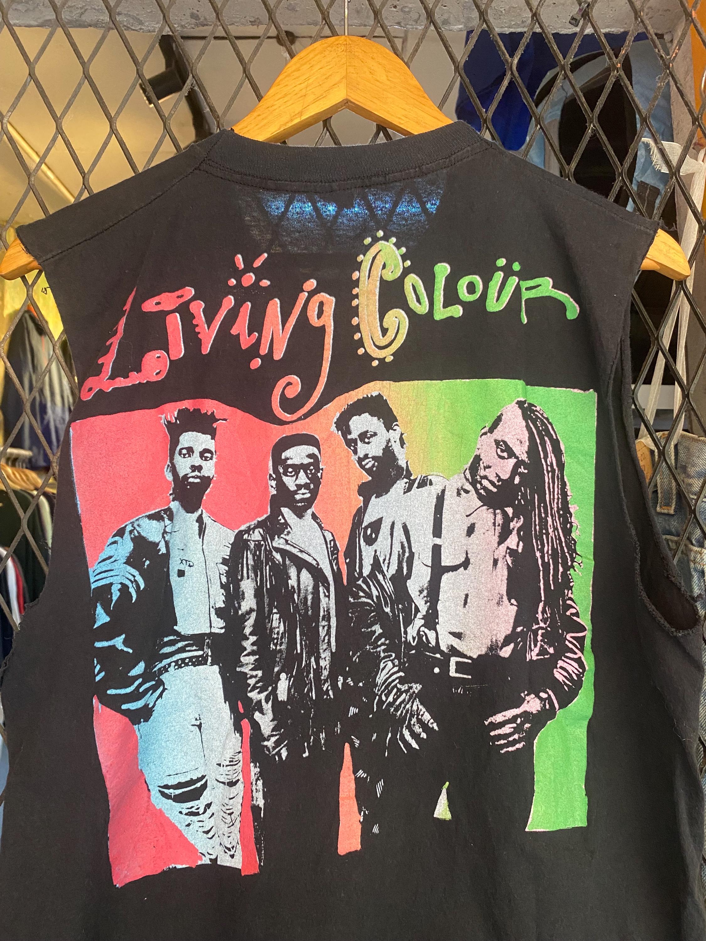 Vtg 80s Living Colour Graphic Lineup Band T Shirt / Vintage Band 