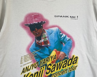 Vintage 90s Kenji Sawada Japanese Glam Rock Singer Concert T Shirt