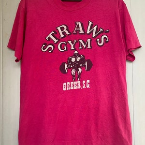 Vtg 90s Straw’s Gym T shirt / Gold Gym