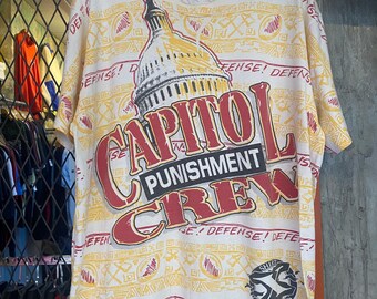 Vtg 90s OVP Capital Punishment Crew T shirt Art / Pop Art