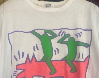 Vtg Keith Haring Pop Art Camiseta de diseño gráfico