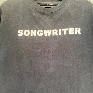 Vtg Songwritter Spell Out Word As Worn By Thom York T shirt / Radiohead / English Rock