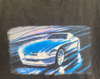 Vtg 90s Mercedes Benz Vision SLR Concept 1999 T shirt Design Sketches