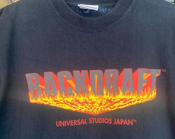Vintage Backdraft Universal Studios Japan Movie Promo T.shirt 90s