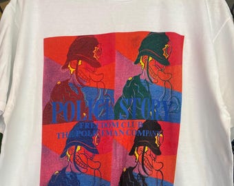 Vtg 90s Pop Art Style Inspired Andy Warhol Casual Fashion Police Story T shirt