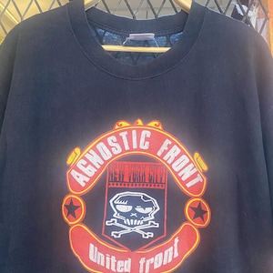 Rare Agnostic Front United Front Promo T shirt Band Hardcore NYHC