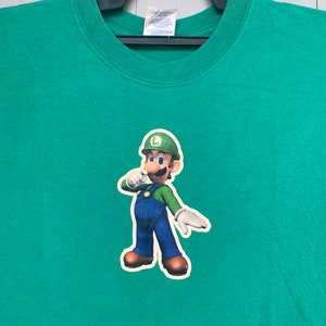 Vtg Y2k Luigi Super Mario Character T shirt Tee