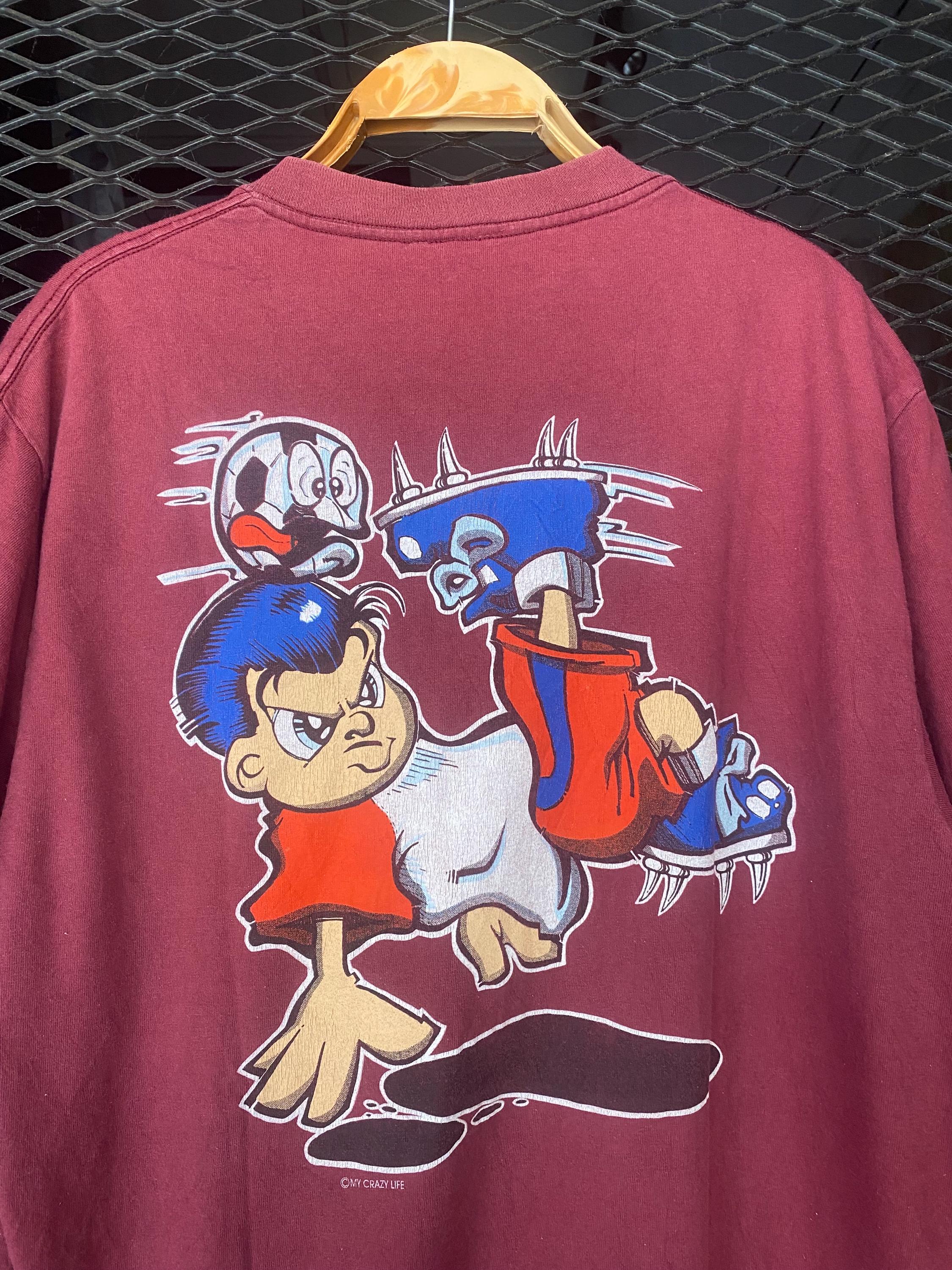 Vtg 90s My Crazy Life Graffiti Playing Football T Shirt
