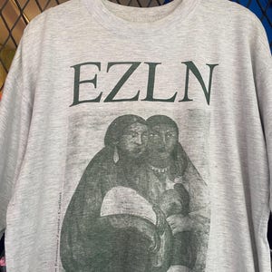 Vintage 90s EZLN Graphic T-Shirt - Collecttivo Emiliano Zapata Art Tee