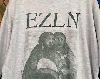 Vintage 90s EZLN Graphic T-Shirt - Collecttivo Emiliano Zapata Art Tee