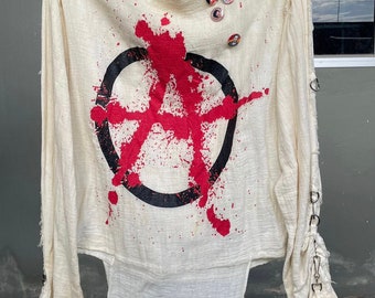 Vtg 80s Seditionaries Anarchy Muslin Keith Richards 19th Shirt /Sex Pistols