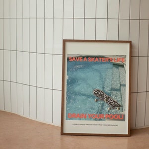 Retro Skater Print: Save A Skater's Life, Thrasher Magazine (Digital Download)